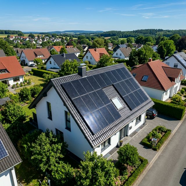 Photovoltaikanlage auf deutschem Hausdach